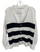 Frank & Eileen Size XS White & Black Cotton Ribbed Knit Striped Cardigan Sweater White & Black / XS