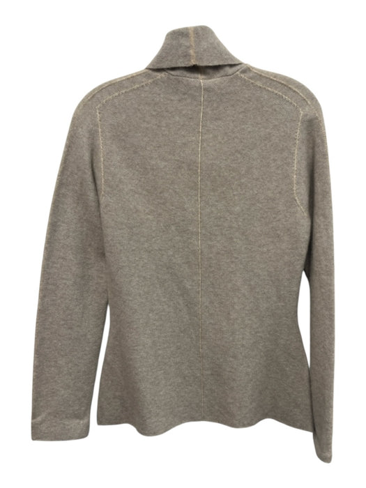 Giorgio Armani Size 38 Taupe Gray Cashmere & Silk Knit Snap Button Front Sweater Taupe Gray / 38