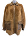 Remain Birger Christensen Size 2 Brown Lambskin Leather Snap Button Front Coat Brown / 2