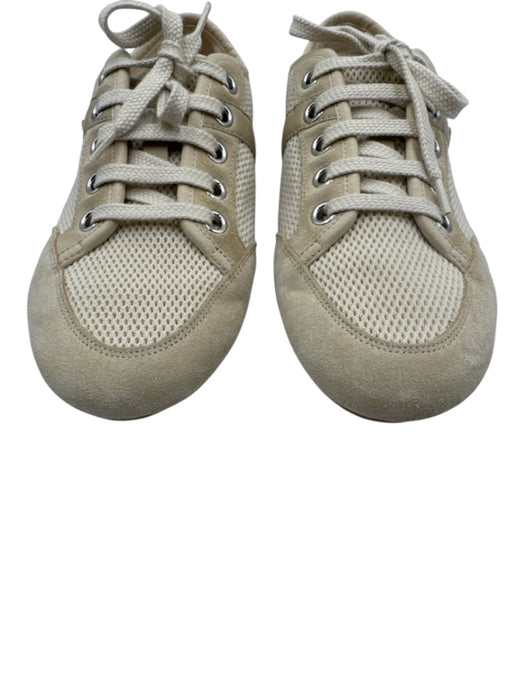 Givenchy Shoe Size 6.5 Beige Textile & Leather Upper Mesh Suede Detail Sneakers Beige / 6.5