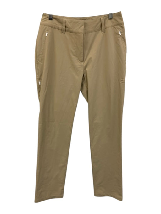 Daily Sports Size 4 Tan Polyester Zip Fly Golf Mid Rise Trouser Pants Tan / 4