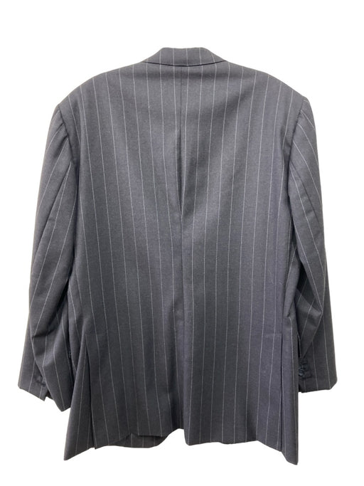 Edgar Pomeroy Black & Gray Striped 2 Button Men's Suit Est XL