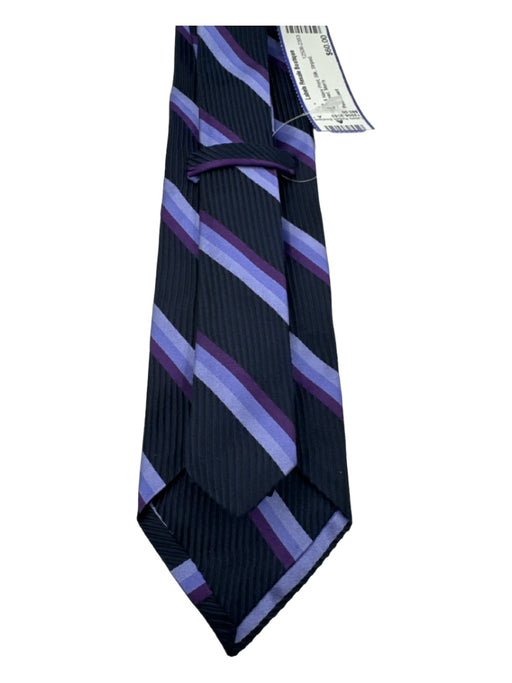 Paul Stuart Pink & Navy Print Silk Striped Men's Tie