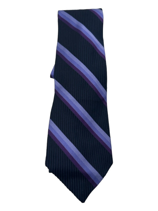 Paul Stuart Pink & Navy Print Silk Striped Men's Tie