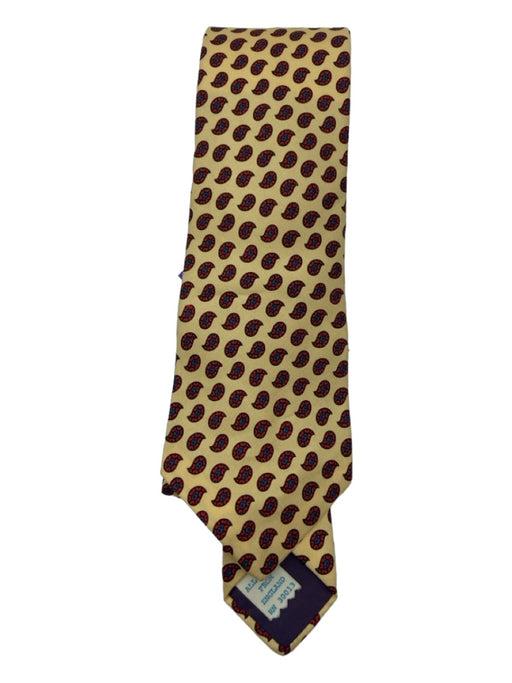 Chipp Gold & Red Print Silk All Over Print Men's Tie