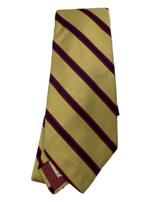 Chipp Gold & Red Print Silk All Over Print Men's Tie