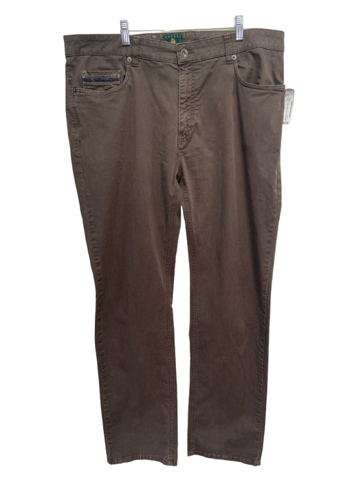 Robert Talbott Size 38 Brown Cotton Solid Zip Fly Men's Pants 38