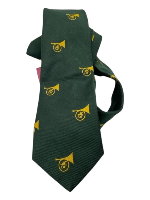 H Stockton Green & Yellow Silk Trumpet Men's Ties