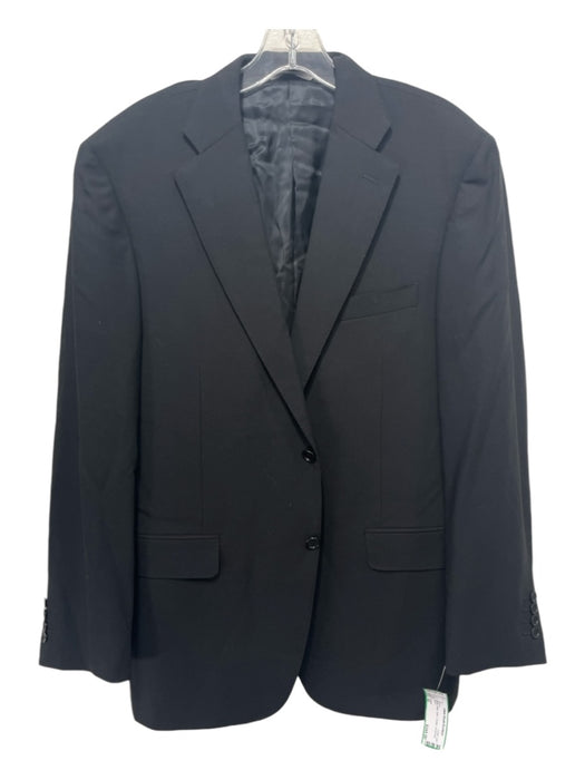 Canali Black Wool Solid 2 Button Men's Blazer 52