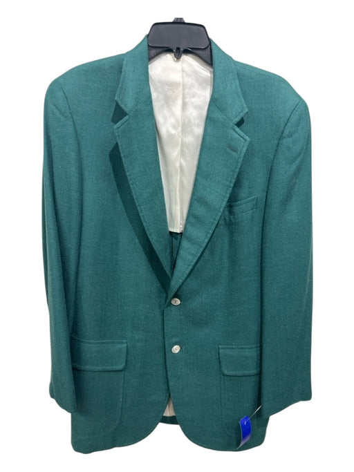H Stockton Green Wool Blend Herringbone 2 Button Men's Blazer Est 42