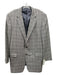 Hickey Freeman Black & Beige Wool Blend Prince of Whales 2 Button Men's Blazer 46L