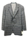 Hickey Freeman Blue Wool Blend Plaid 2 Button Men's Blazer 46L