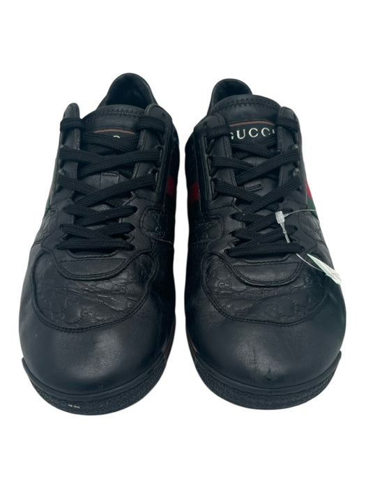Gucci Shoe Size 8 AS IS Black Leather Solid Sneaker Men's Shoes 8