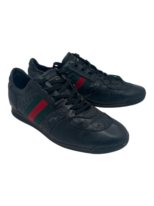 Gucci Shoe Size 8 AS IS Black Leather Solid Sneaker Men's Shoes 8