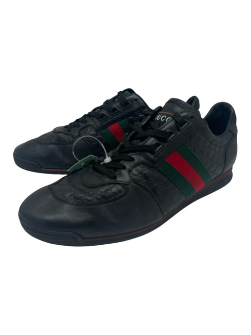 Gucci Shoe Size 8 AS IS Black Leather Solid Sneaker Men's Shoes 8