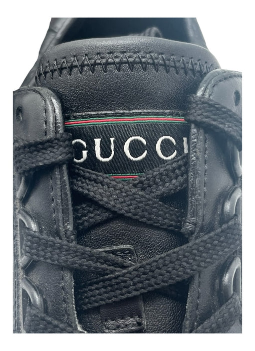 Gucci Shoe Size 8 AS IS Black Leather Solid Sneaker Men's Shoes 8