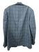 Oxxford Blue Wool Blend Plaid 2 Button Men's Blazer Est 46