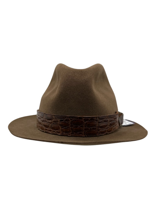 Christys Olive & Brown Felt Solid Fedora Men's Hat Olive & Brown