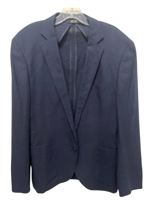 Saks Fifth Ave Blue & Black Cotton & Linen Houndstooth 2 Button Men's Blazer Blue & Black / 42R