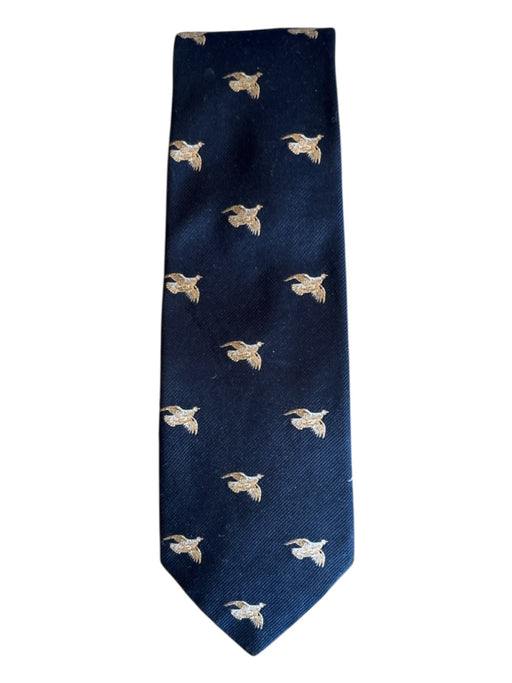 J Press Blue & Multi Silk Birds Men's Tie Blue & Multi