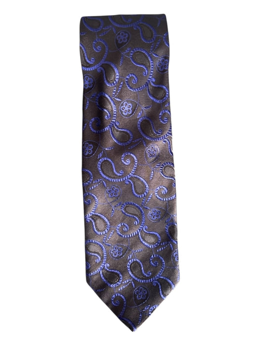 Battistoni Brown & Purple Silk Paisley Men's Ties Brown & Purple
