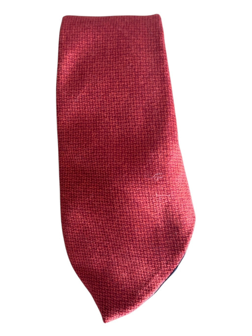 Drakes Red Wool Blend zig zag Men's Ties Red