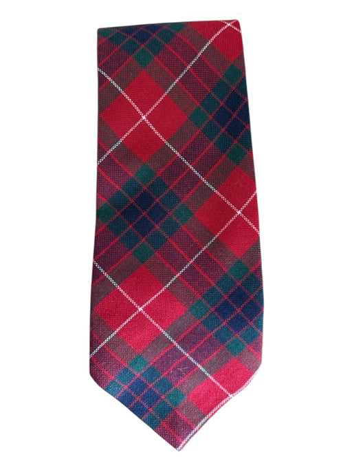 Lochcarron Red & Green Silk Blend Plaid Men's Ties Red & Green