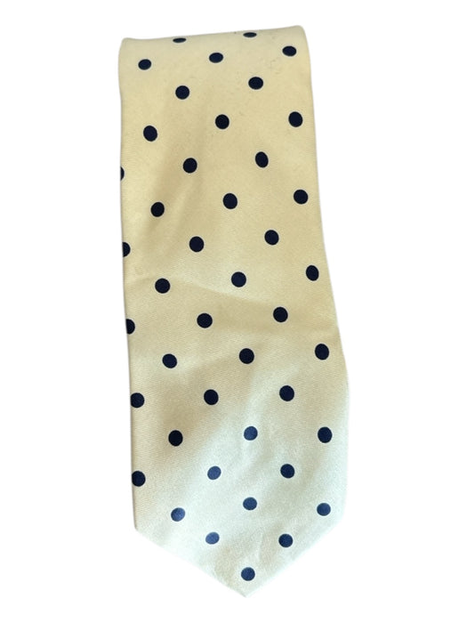 Brooks Brothers Off White & Blue Silk Dots Men's Ties Off White & Blue