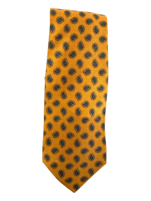 Robert Talbott Yellow Wool Blend Paisley Men's Ties Yellow