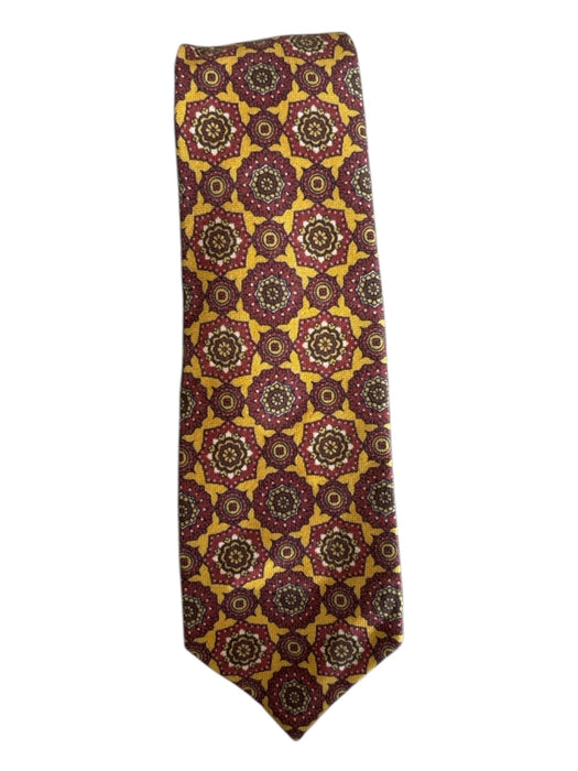 Erico Formicola Yellow & Red Wool Blend Paisley Men's Ties Yellow & Red