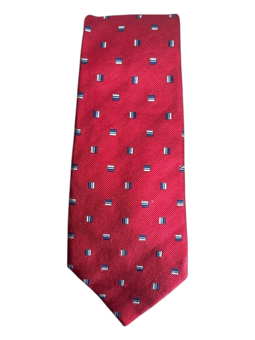 Turnbull & Asser Red & Blue Silk Rectangles Men's Ties Red & Blue