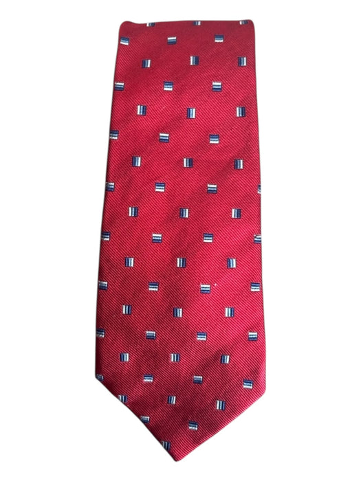 Turnbull & Asser Red & Blue Silk Rectangles Men's Ties Red & Blue
