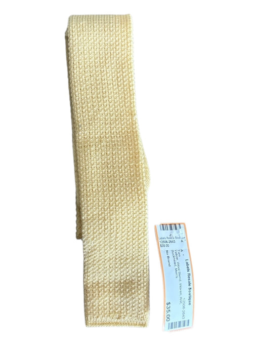 No Brand Yellow Wool Blend Woven Knit Men's Ties Yellow