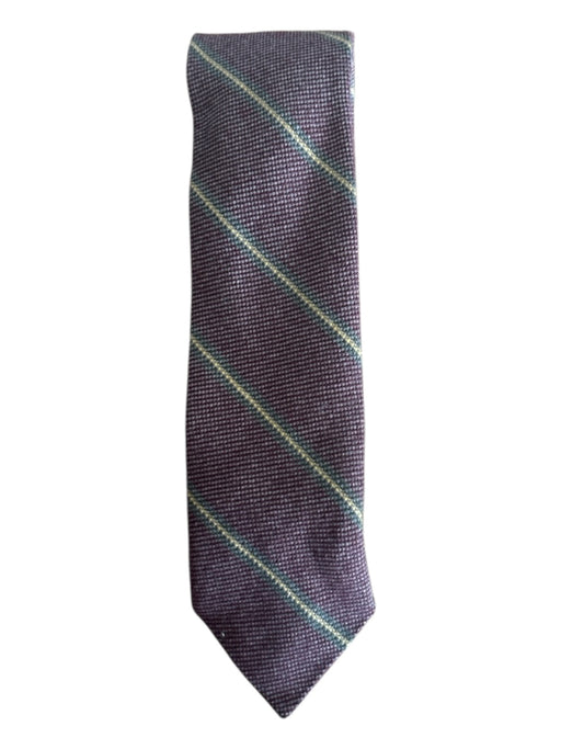 Brooks Brothers Red Fleece Red & Green Wool Blend Striped Knit Men's Ties Red & Green