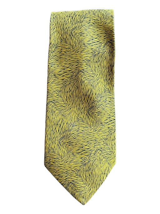 Ungaro Yellow & Black Silk All Over Print Men's Ties Yellow & Black