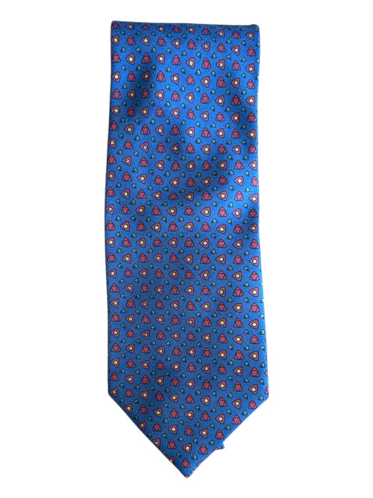 Charvet Blue & Multi Silk All Over Print Men's Ties Blue & Multi
