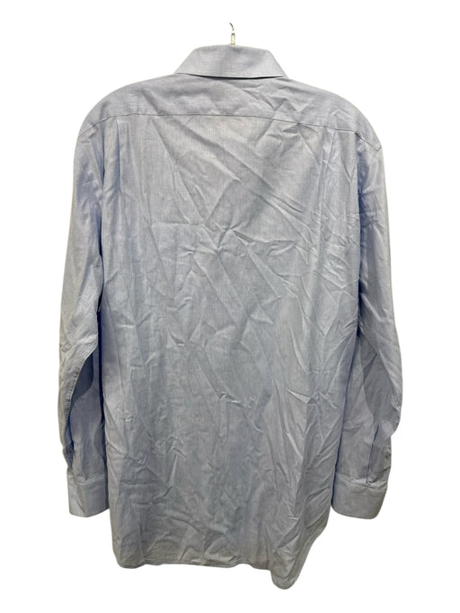 Sid Mashburn Size 17 Blue Cotton Solid Men's Long Sleeve Shirt Blue / 17