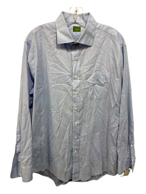 Sid Mashburn Size 17 Blue Cotton Solid Men's Long Sleeve Shirt Blue / 17