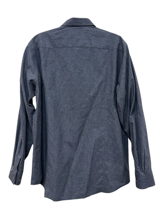 Theory Size M Blue Cotton Blend Dots Button Up Men's Long Sleeve Shirt Blue / M