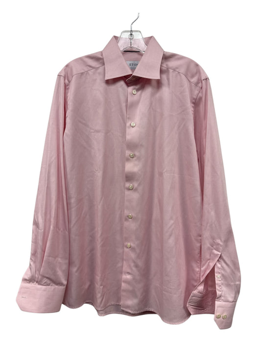 Eton Size 15.5 Pink Cotton Micro Button Up Men's Long Sleeve Shirt Pink / 15.5