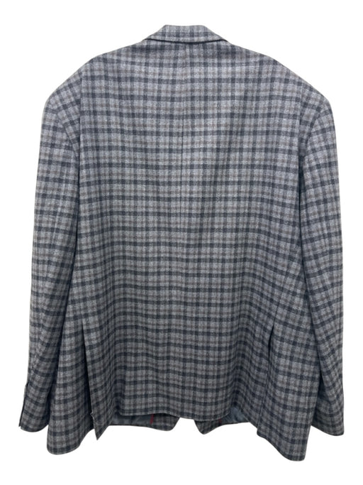 Tailor Red AS IS Gray, Black, Brown Wool Plaid 2 Button Men's Blazer Gray, Black, Brown / 52R