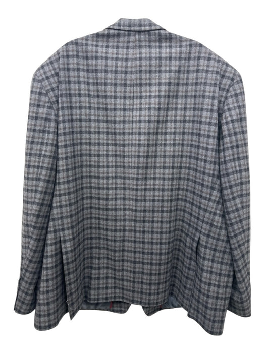 Tailor Red AS IS Gray, Black, Brown Wool Plaid 2 Button Men's Blazer Gray, Black, Brown / 52R