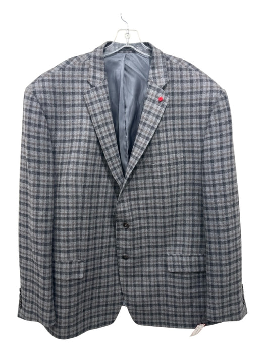 Tailor Red AS IS Gray, Black, Brown Wool Plaid 2 Button Men's Blazer Gray, Black, Brown / 52R