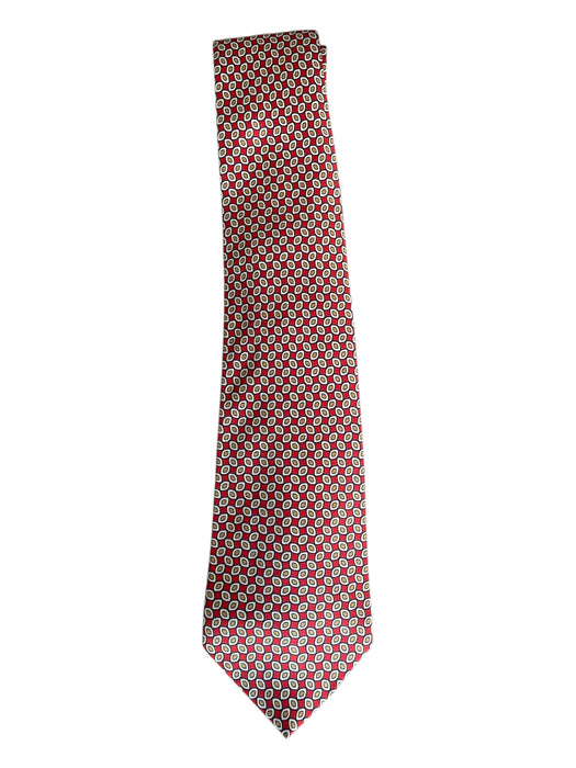 H Stockton Red & Multi Silk All Over Print Men's Tie Red & Multi