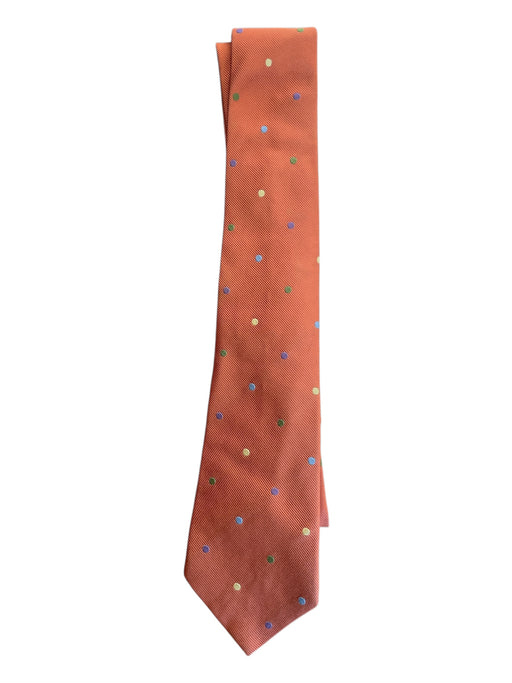 Turnbull & Asser AS IS Orange & Multi Silk Polka Dot Men's Tie Orange & Multi