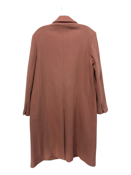 Club Monaco Size XL Mauve Brown Wool Blend Lapels Button Front Midi Coat Mauve Brown / XL