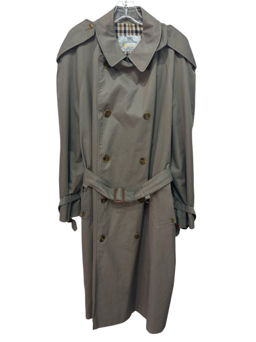 Aquascutum Size 42 Dark beige Cotton Solid Overcoat Men's Jacket Dark beige / 42