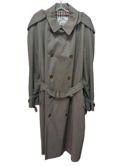 Aquascutum Size 42 Dark beige Cotton Solid Overcoat Men's Jacket Dark beige / 42