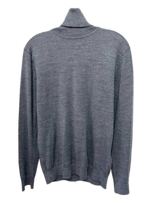 Reiss Size L Gray Wool Solid Turtleneck Men's Sweater Gray / L