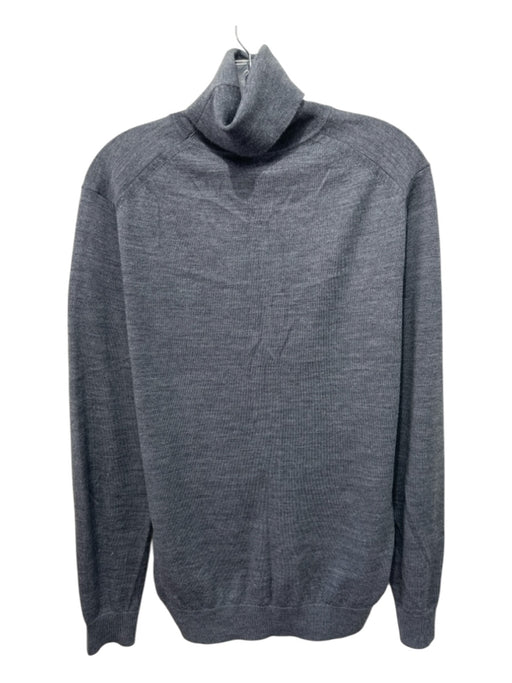 Reiss Size L Gray Wool Solid Turtleneck Men's Sweater Gray / L